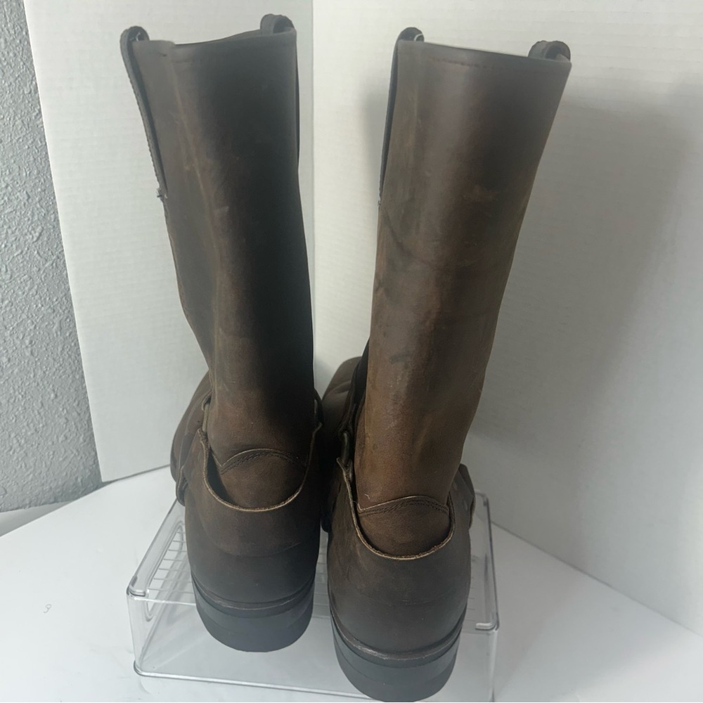 FRYE Gaucho Oiled Brown Conway Leather Harness Moto Biker Western Boot 87350 - Picture 10 of 12